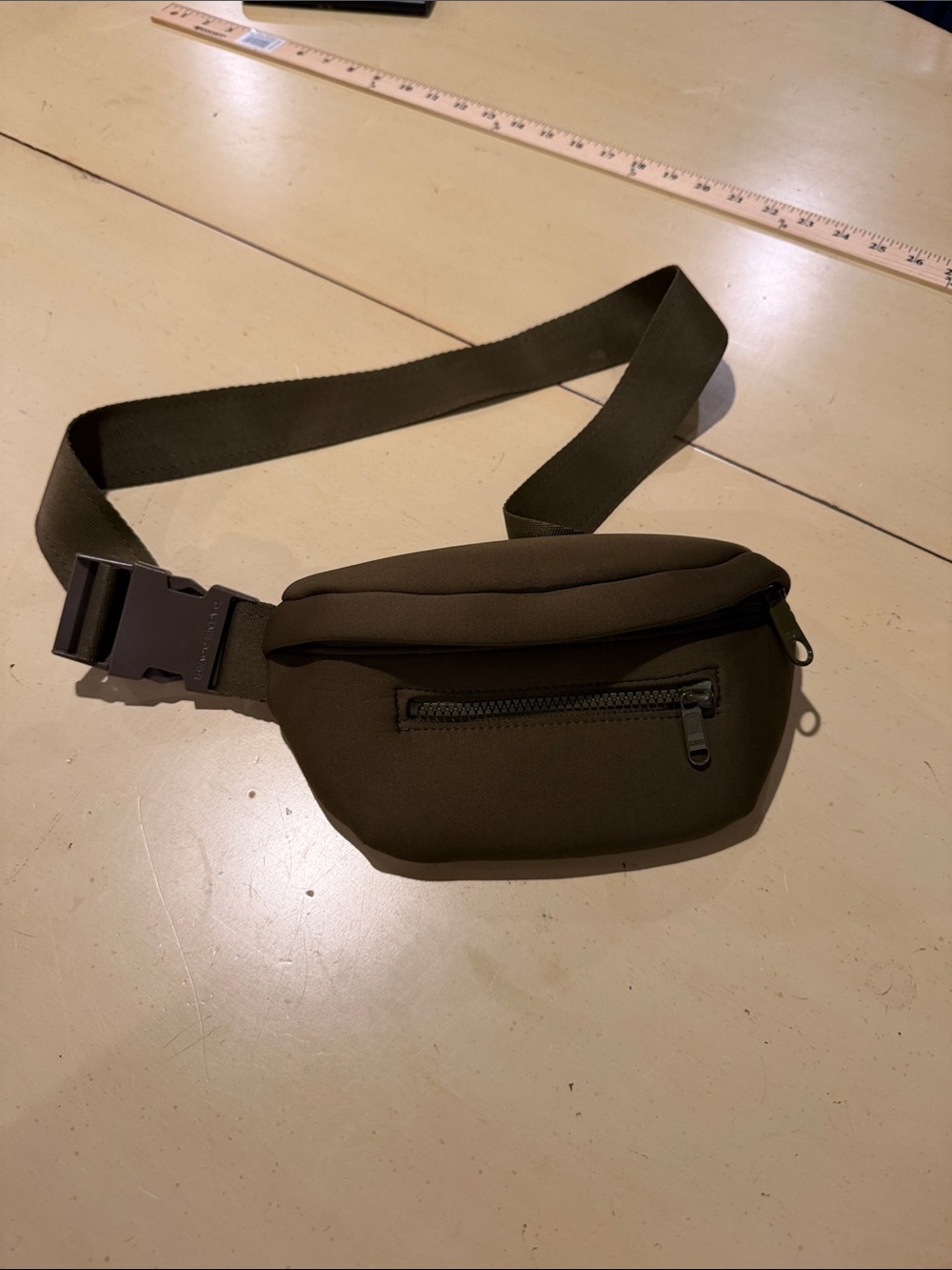 Dagne Dover Olive Green Men's Belt Bag with Front Zip